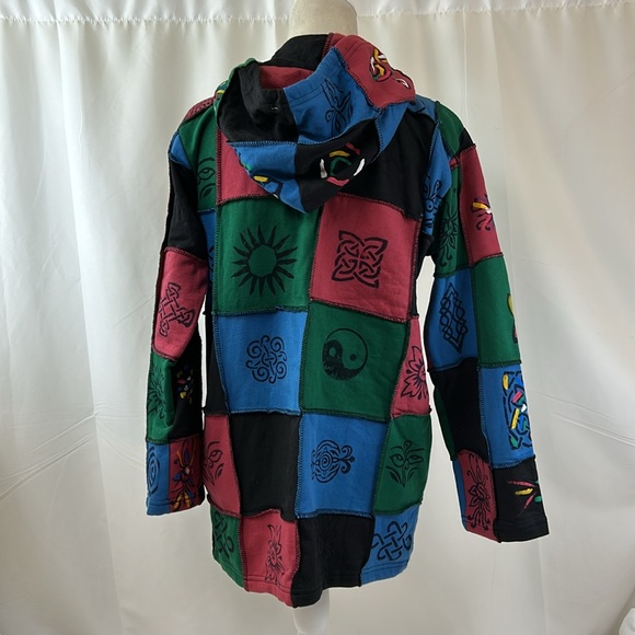 Himalayan Gifts Patchwork Zip-Up Hoodie Size Medium - Picture 5 of 15